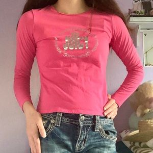 Hot pink long sleeved juicy couture shirt